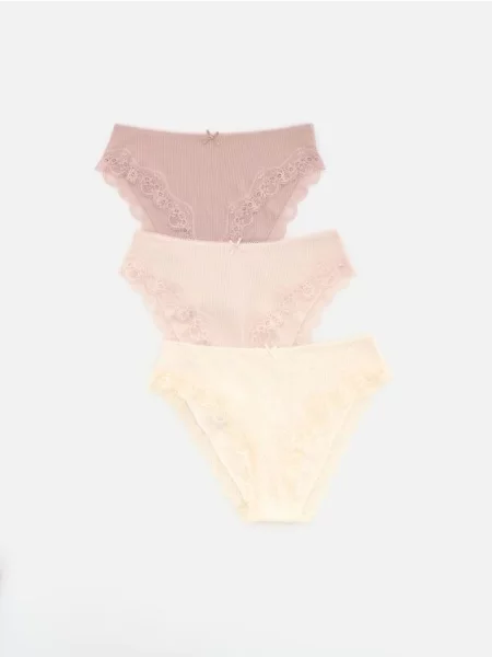 Reserved Chiloți tip bikini 3 bucăți galben-deschis galben