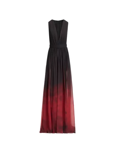 Sukienka maxi Elie Saab z nadrukiem gradientowa czarna