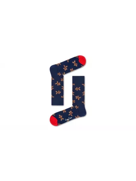 Happy Socks skarpety z drobnej dzianiny Mężczyźni niebieski wzorzysty granatowe