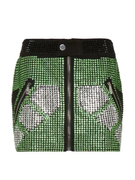 Mała mały spódnica skórzana Philipp Plein zielona