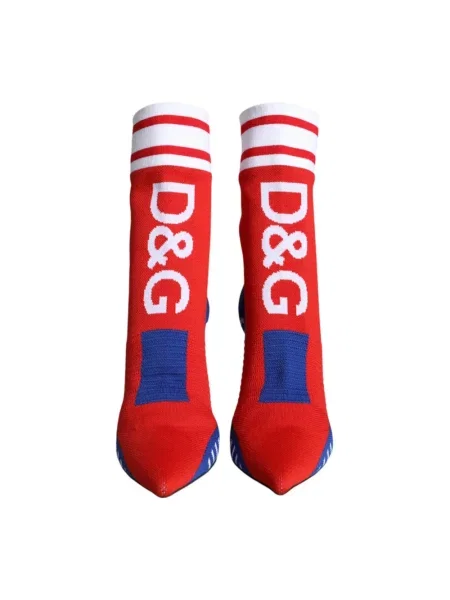 Buty do kostki Dolce And Gabbana z logo czerwone