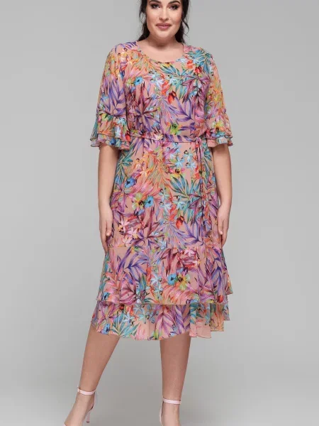 Сукня міді All Posa персик