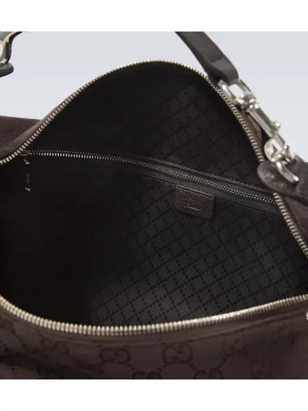Platno crossbody torba Gucci rjava