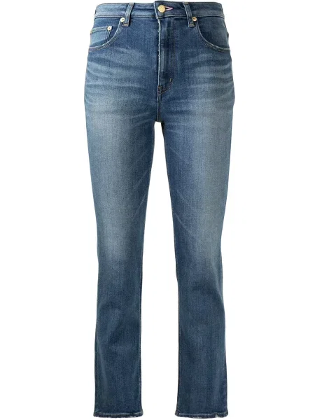 Jeansy Tu Es Mon Trésor o krotszym kroju niebieskie