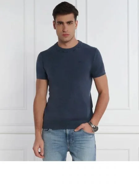 GUESS Tricou cu adaos de mătase