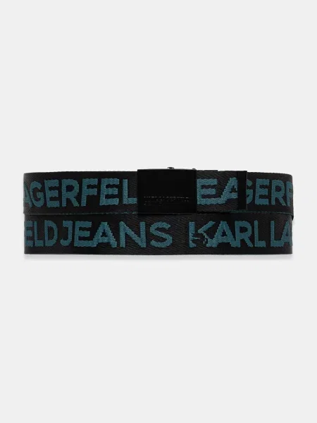 Karl Lagerfeld Jeans dvostranski pas črna