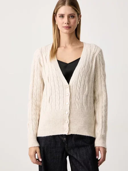 Cardigan Fracomina de lână bej
