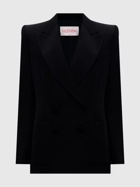 Двобортний жакет з вовни Valentino чорний