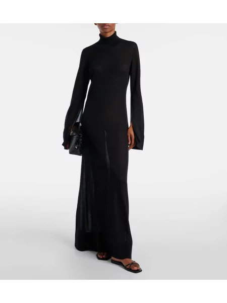 Rochie maxi Toteme tricotate de costum negru