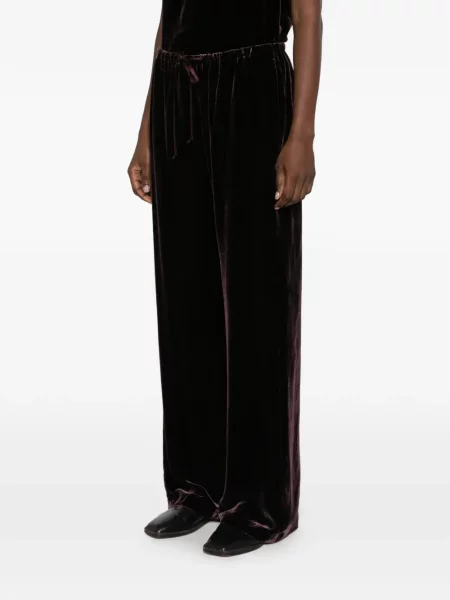 Pantaloni Forte_forte de catifea cu cordon violet
