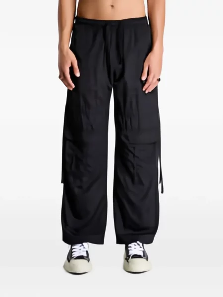 Pantaloni cargo Palm Angels cu autograf negru