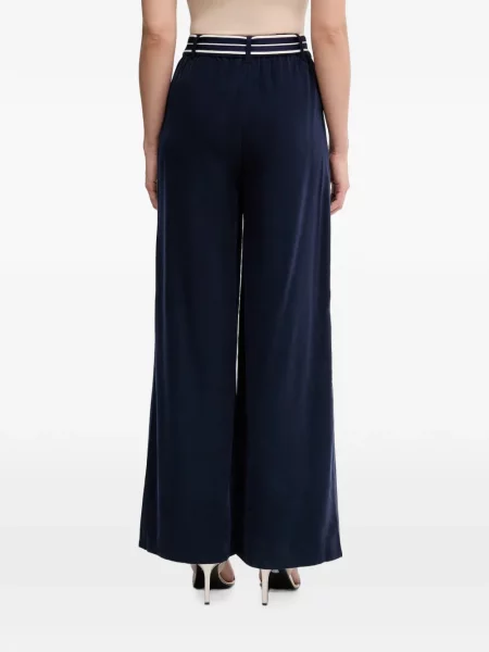 Cu centură pantaloni Benetton cu dungi albastru