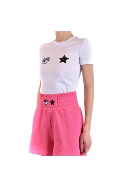 Koszulka Chiara Ferragni z nadrukiem z krótkim rękawem biała