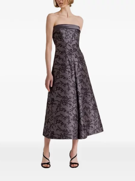 Μίντι φόρεμα Alberta Ferretti με παγιέτες στράπλες γκρι