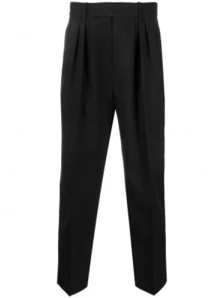 Pantaloni Saint Laurent de lână conici negru