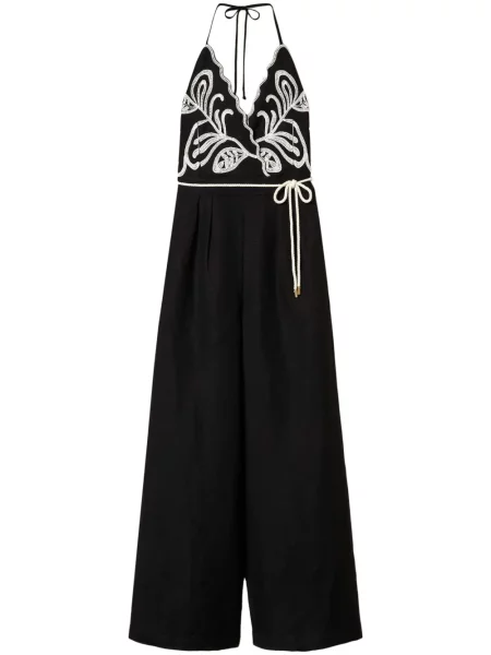 Salopetă Twinset cu broderie negru