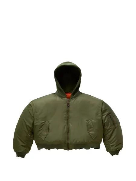 Decupat geacă bomber Gv Gallery cu glugă verde