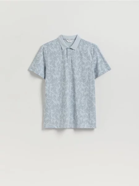 Reserved Tricou polo regular fit cu imprimeu albastru-pal albastru