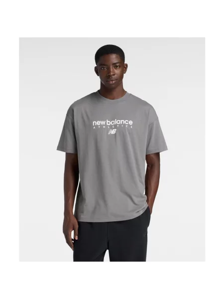 Koszulka z krótkim rękawem New Balance Linear Graphic S szary
