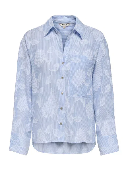 ONLY Bluză ONLASTANA albastru deschis alb