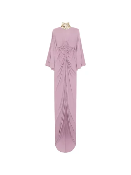 Lung rochie Valentino Garavani cu broderie din jerseu violet