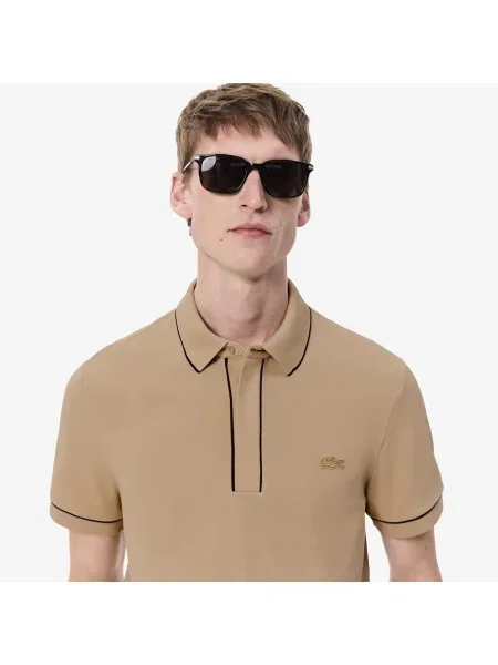 Lacoste Organiczna Koszulka Polo Paryż Regular Fit beżowa