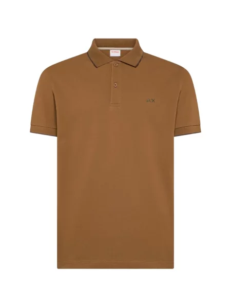 Tricou polo Sun68 cu autograf maro