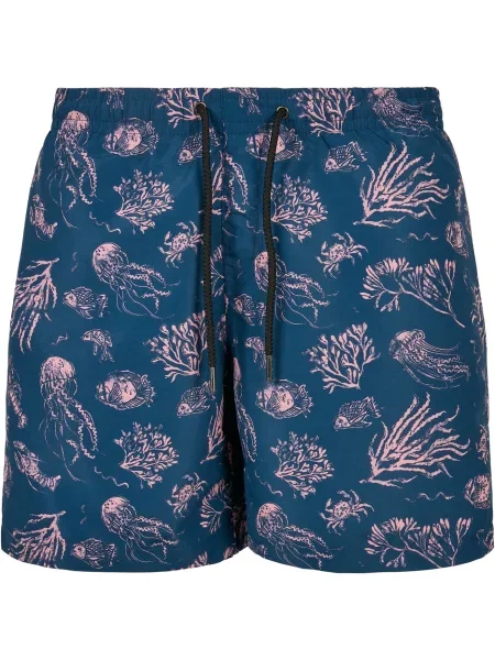 Urban Classics Kratke kopalne hlače marine roza