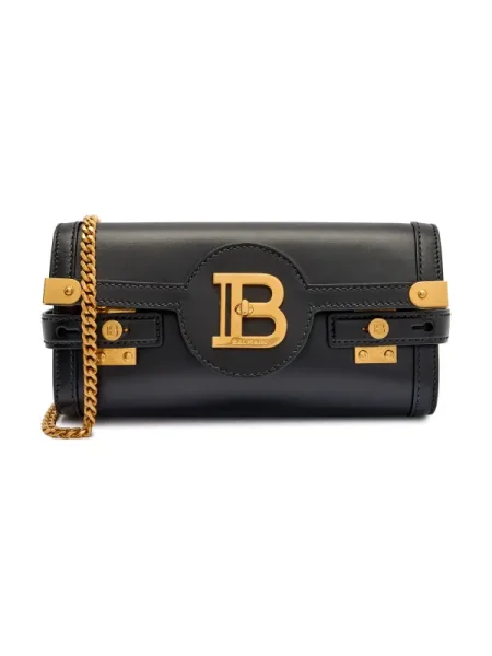 Balmain De piele geantă poștaș/poșetă plic negru