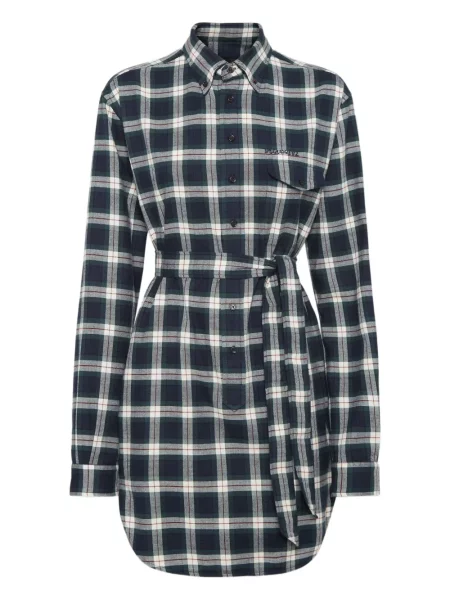Rochie tip cămașă Dsquared2 în carouri cu imagine de costum albastru