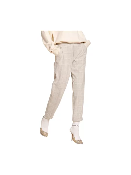 Lniane сhinosy Mason's w kratkę szare