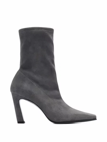 Cizme scurte Stuart Weitzman din piele de căprioară gri