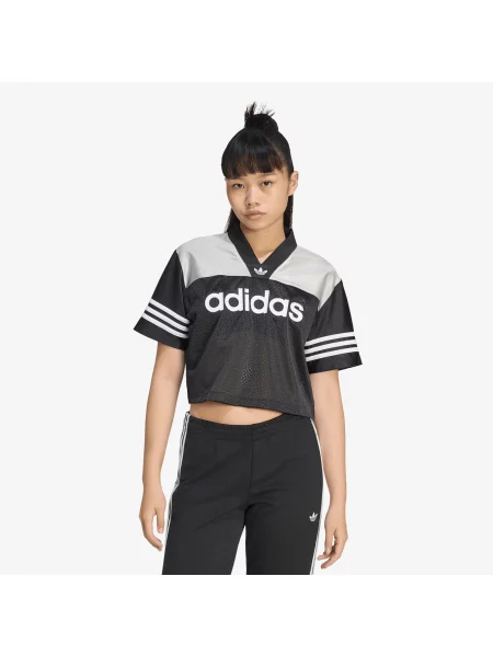 Φανελάκια adidas Crop Jersey Black/ Grey Two/ White S λευκό