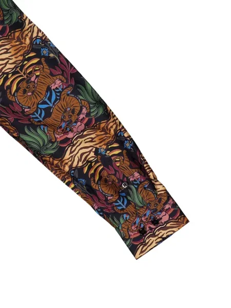 Koszula Paula z nadrukiem w tygrysie prążki brązowa