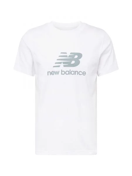 Tricou sport New Balance cu autograf alb