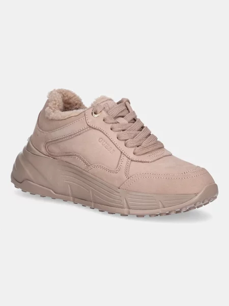Pantofi Guess din nubuc roz