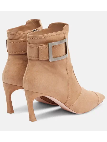 Cizme scurte Roger Vivier din piele de căprioară negru