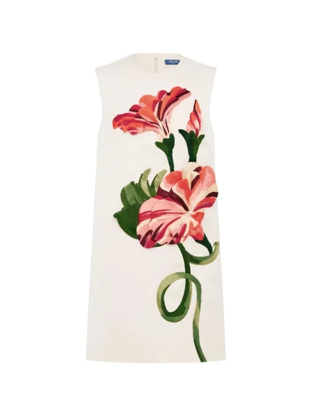 Rochie mini Leo Lin cu model floral de costum mini alb