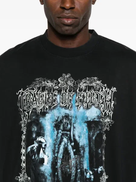 Tricou Vetements cu imagine negru