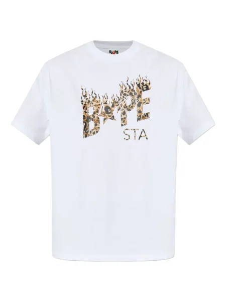 Tricou A Bathing Ape® cu imagine cu model leopard alb