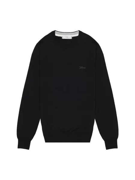 Sweter Guess wełniany z długim rękawem czarny