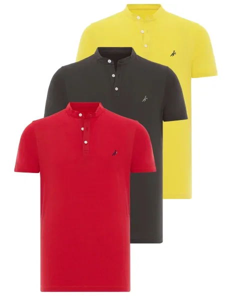 Moxx Paris Tricou TILBURG galben / închis / roșu intens gri