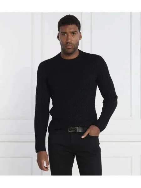 Emporio Armani Pulover cu adaos de lână negru