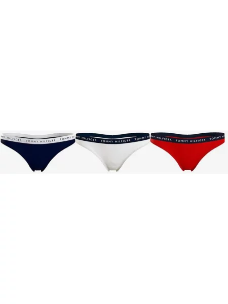 Tommy Hilfiger stringi czarno-biało-czerwone 3 szt. XL czerwone
