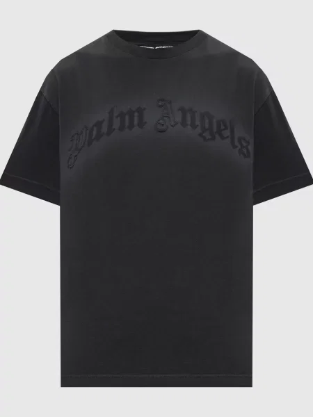 Футболка з принтом логотипа Palm Angels чорна