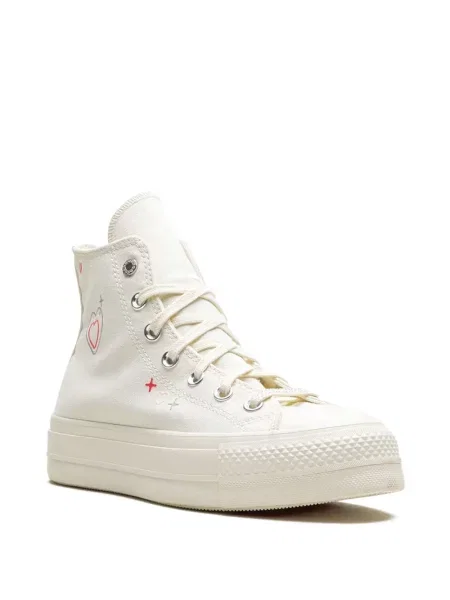 Tenisky Converse Chuck Taylor All Star na platformě se srdcovým vzorem bílé