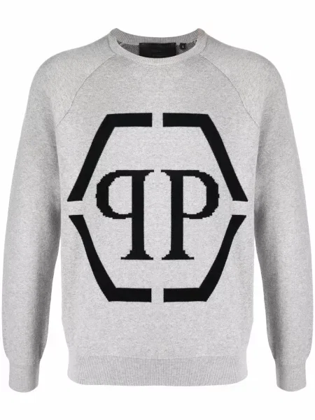 Hanorac Philipp Plein cu imagine gri