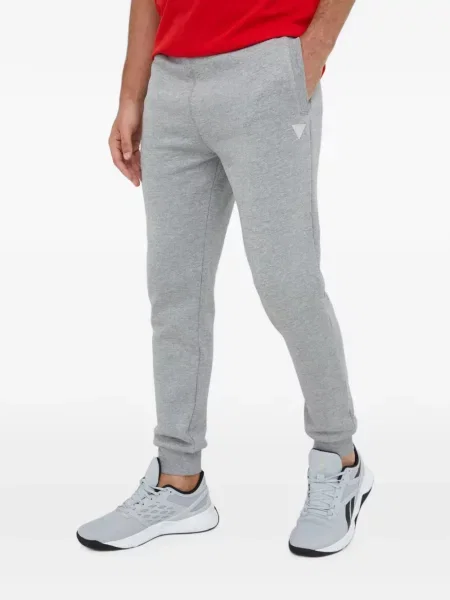 Pantaloni Guess alergare cu autograf gri