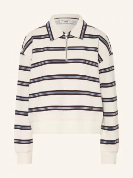 Marc O'polo Denim Mikina S Límečkem krémová / tmavě hnědá / tmavě modrá