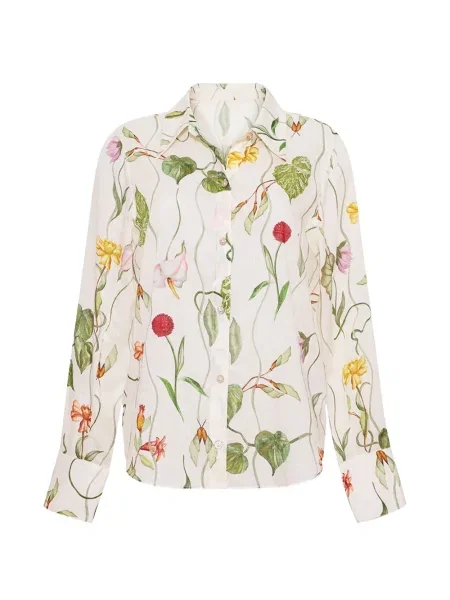 Cămașă Cara Cara cu model floral cu imagine alb